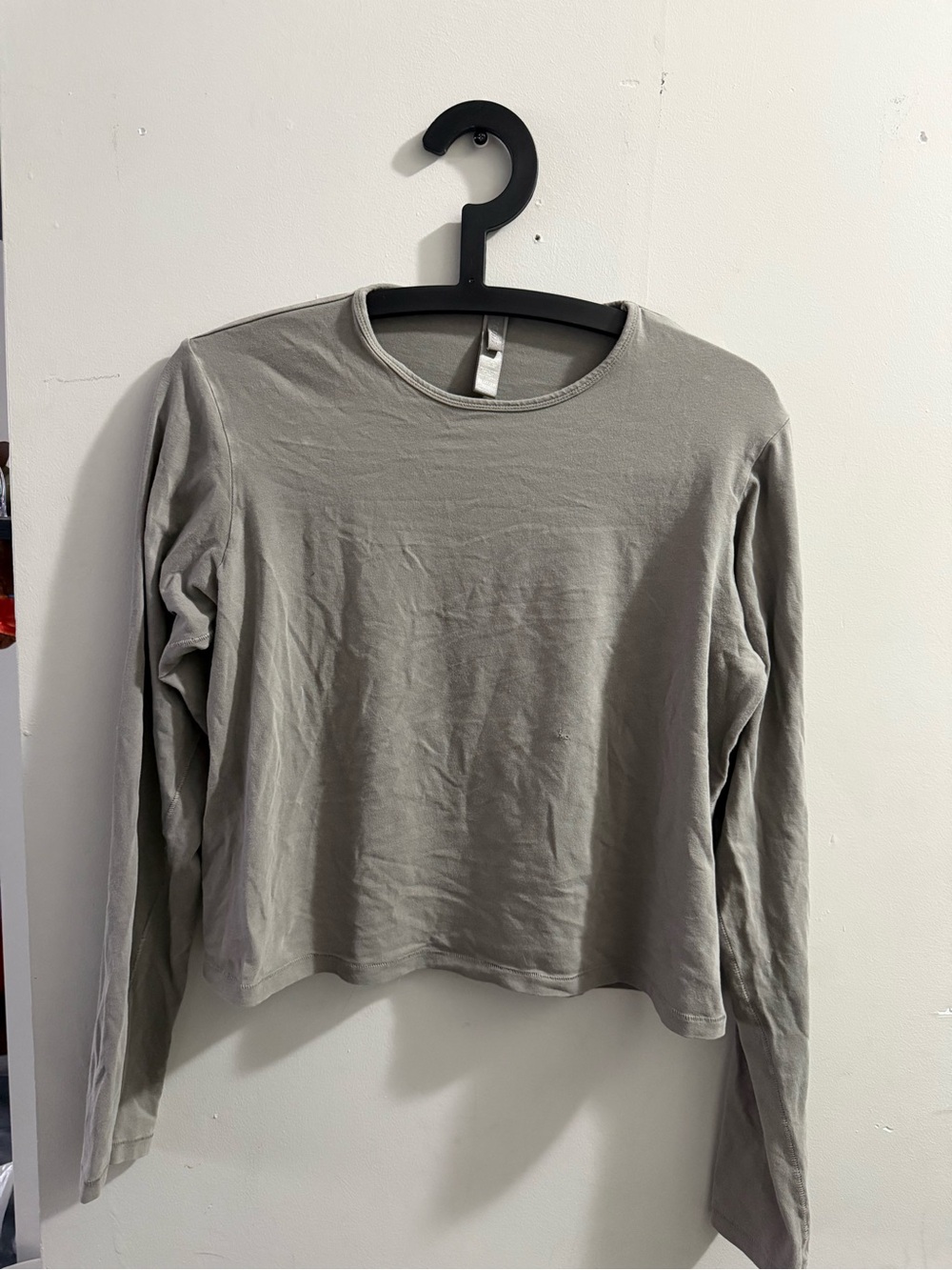 SKIMS Light Gray Long Sleeve Crewneck Top